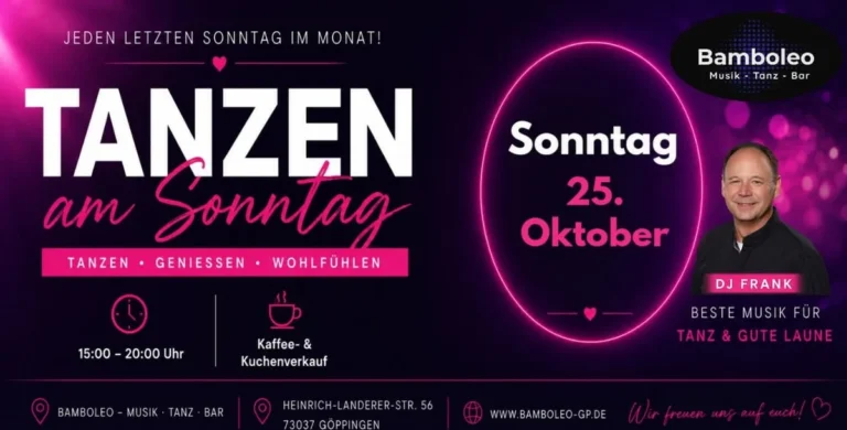 Tanzen am Sonntag im Bamboleo, 73037 Göppingen – Bachata