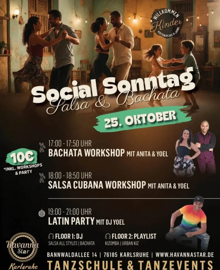 Salsa & Bachata Party Kinder sind willkommen 2 Workshops – Salsa and Bachata in Karlsruhe