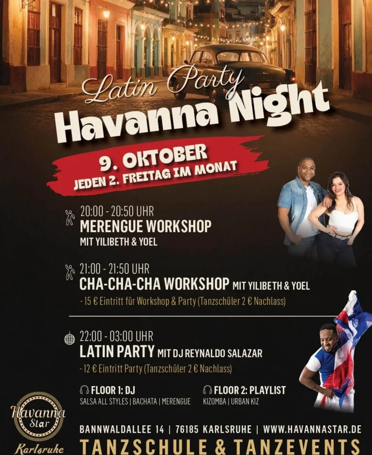 Latinparty mit zwei Workshops – Salsa, Bachata and Kizomba in Karlsruhe