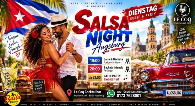 Freunde Einpacken – Dienstag Wird Im Le Coq Getanzt! 🇨🇺 – Salsa and Bachata in Augsburg